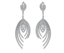 13.6CT Brilliant Cut Cubic Zirconia In 935 Silver Women Fashion Elegant Earring