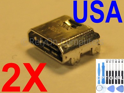 2x Micro USB Charging Port Sync For Samsung Galaxy Tab A 10.1'' SM-T580 SM-T585 