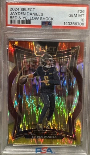 2024 Select Concourse Jayden Daniels #26 Red & Yellow Shock GEM MINT PSA 10