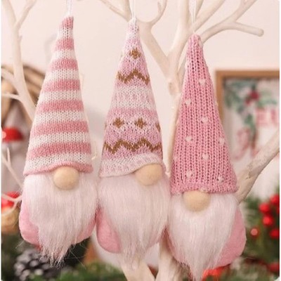 3 Stück schwedische Santa Plüsch Anhänger zum Aufhängen Christbaum XMas Schmuck