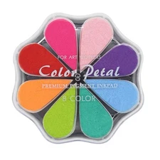 8 Color Craft Rainbow Finger Ink Pads Stamps, Small Rubber Stamp Ink Pads, Pi...