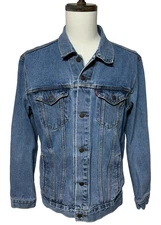 Levis Jacket Mens XL Blue Trucker Denim Jean Button Up Long Sleeve Workwear