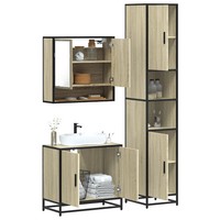 3-Teiliges BadmöBel-Set Sonoma-Eiche Nachbildung Holzwerkstoff