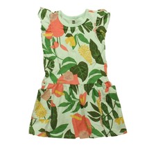 Tea Collection Girls Dress 4T Aqua Floral Caribbean Collection