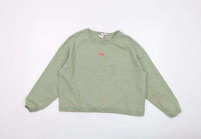 BIMBA Y LOLA Damen Pullover Sweatshirt grün Baumwolle Größe S Pulli