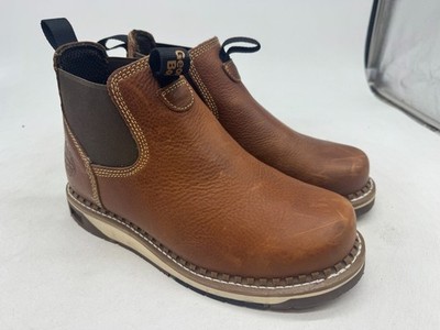 Georgia Boot AMP LT Wedge Chelsea Work Boots Men's Brown Ankle Waterproof - 8.5