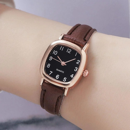 Kegllect Square Women Simple Small Dial Student Watches Vintage Belt Quartz - Picture 21 of 28