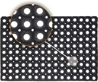 Rubber Hollow Mat Outdoor Anti Fatigue Non Slip Drainage Black Door Mat