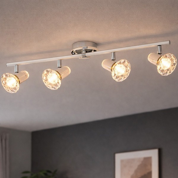 Deckenleuchte Deckenlampe Wohnzimmerleuchte Spot Kristalle Schwenkbar Led 70 Cm-image
