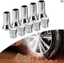 10 Pcs Tire Valve Stem Sleeve And Cap Kit Universal Tpms Silver Tr414ac