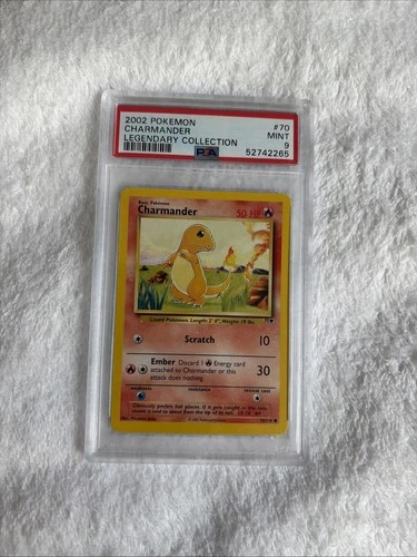 Pokemon Card, Charmander - 70/110 - Legendary Collection - vintage - PSA 9