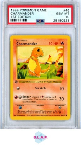 CHARMANDER 1ST EDITION POKEMON GAME 1999 46 PSA 10