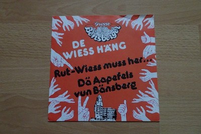 DE WIESS HÄNG Rut-Wiess muss her... / Dä Aapefels vun Bänsberg 7'' PROMO SCHLAGER