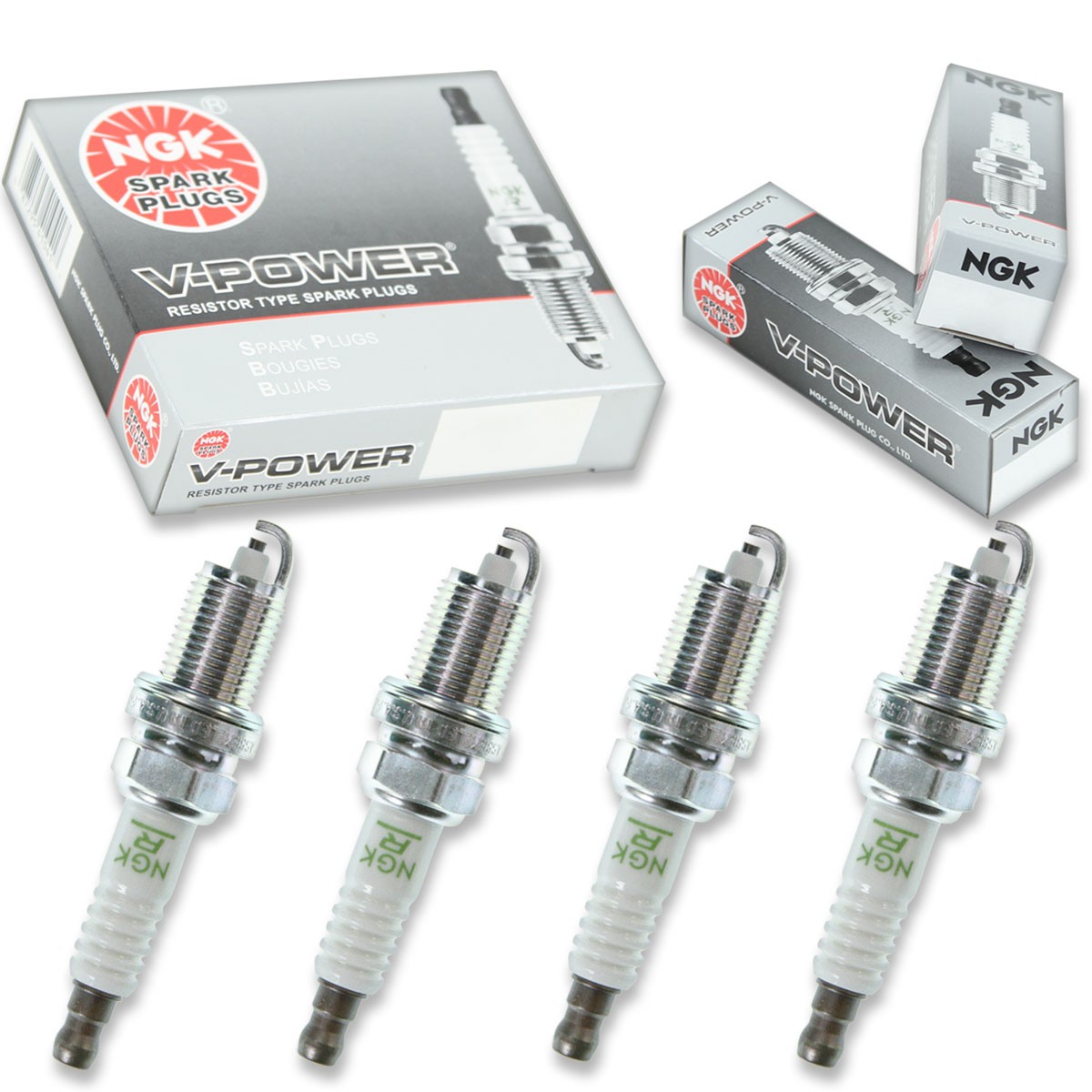 4 pcs NGK V-Power Spark Plugs for 1999-2003 Mazda Protege 1.6L L4 - Engine al