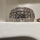 Le Vian Signed 18K White Gold Champagne Diamond Pavé Band Ring Size 7 11mm — photo 1