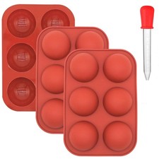 3 Packs 6 Holes Silicone Mold Semi Medium Ball, Half Oven Molds...