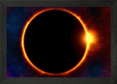 Solar Eclipse Space Sun Framed Wall Art Poster Canvas Print Picture