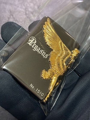 Zippo Pegasus 3-Row Gold Metal Limited Edition 2013 Seriennummer NO1510