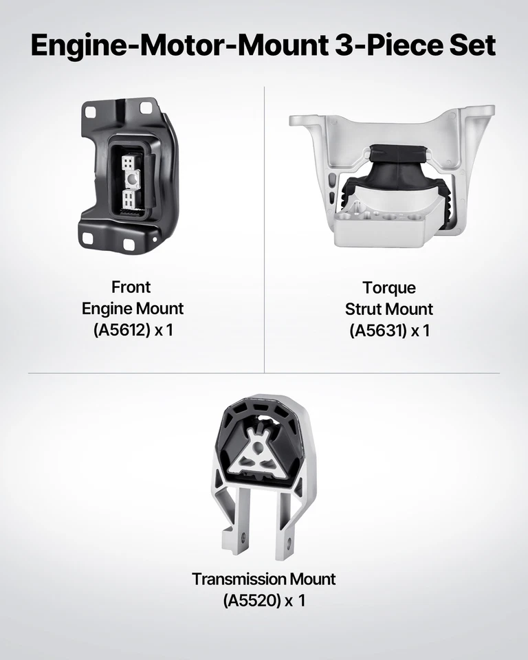 VEVOR Engine Motor Transmission Mount Set 3 for 2013 2019 Ford Escape 2.0L L4 - Изображение 2 из 4