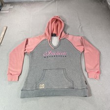 Indian Motorcycle Hoodie Sweatshirt Womens Large Gray Fleece Logo Bike Riding