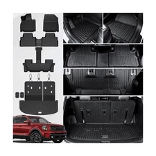 Floor Mats Cargo Mat with Backrest Mats for 2020-2025 Kia Telluride 7/8 Passe...