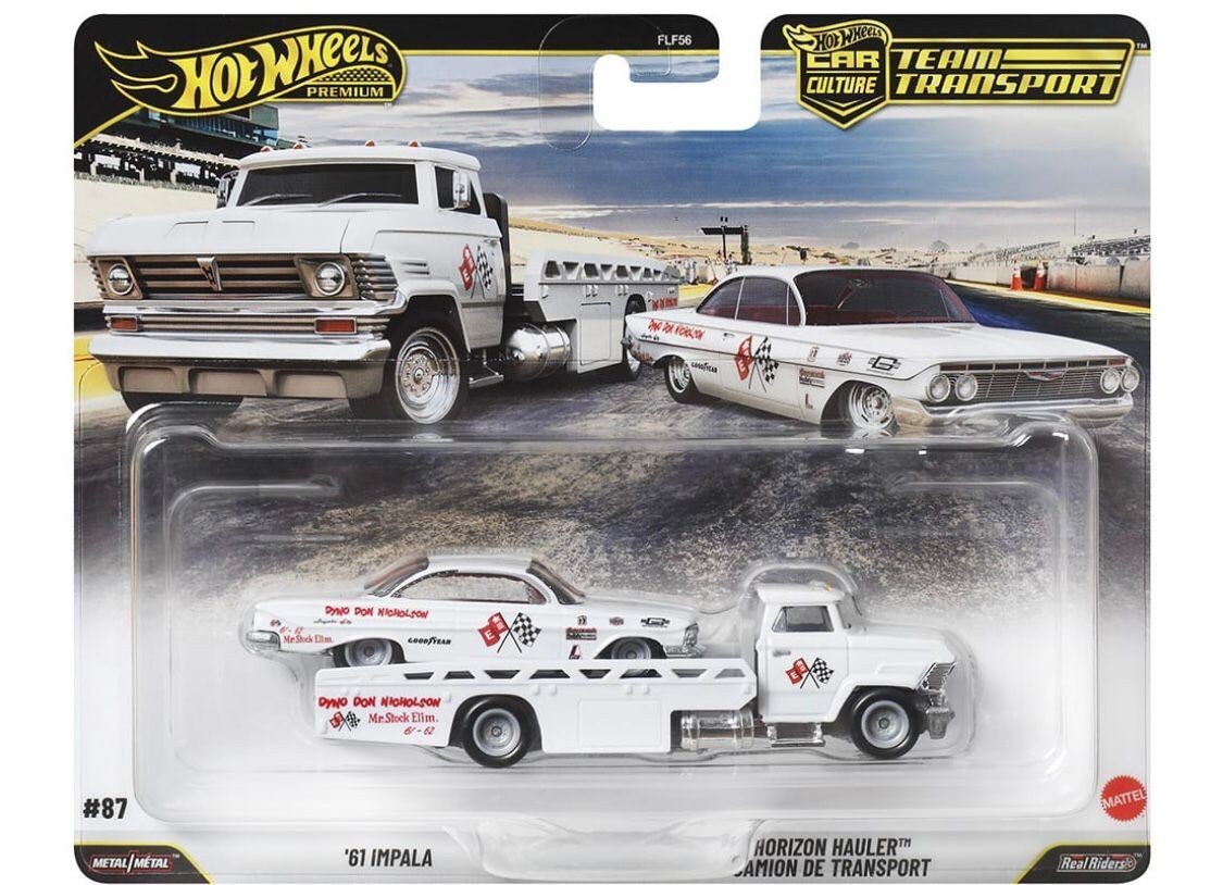 INHAND Hot Wheels Premium Team Transport 2025 '61 Impala & Horizon