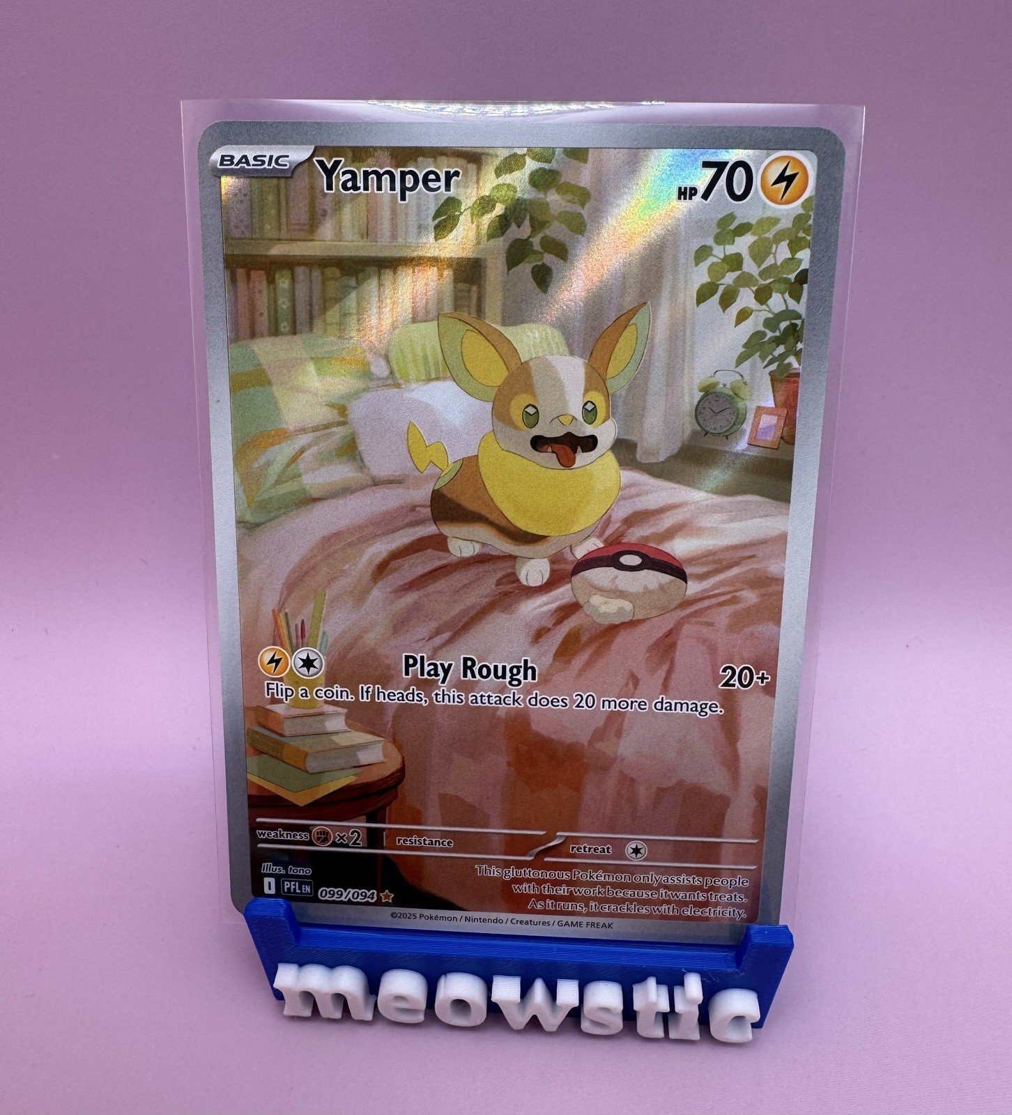 Yamper - 099/094 Me02: Phantasmal Flames Pokémon Holo Card NM/M