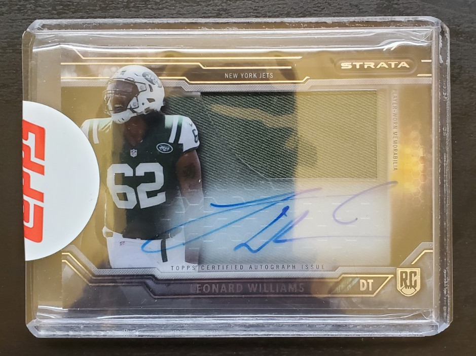 Leonard Williams Topps Strata Clear Autograph Relic Rookies #LW Base