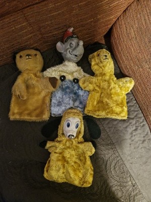 4 X Walt Disney & Chad Valley Hand Puppets 1950's Pluto Gus Sooty SUPER RARE C2