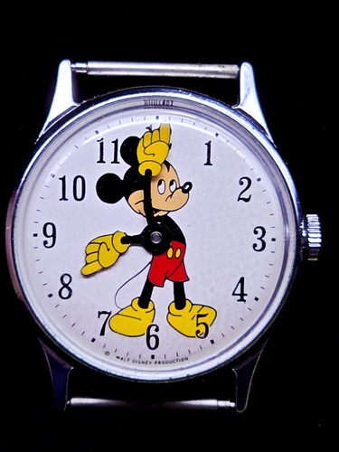 1969 Vintage Mickey Mouse Watch Disney WALT DISNEY PRODUCTIONS 30102469 Timex - Picture 6 of 8