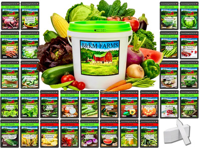 20,000+ Survival Seed Kit 5+ Year Supply. 30 Fruit & Vegetable Non-Gmo Heirloom 