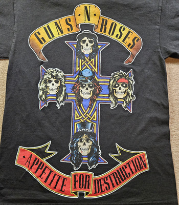 Alstyle GUNS N ROSES Cross And Skulls Appetite for Destruction Tshirt Sz S/M