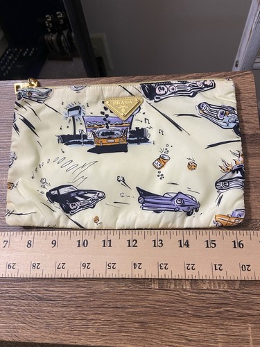 Prada Retro Car Drive-In Theater Cartoon Clutch Pouch Second Bag, Good - Picture 15 of 18