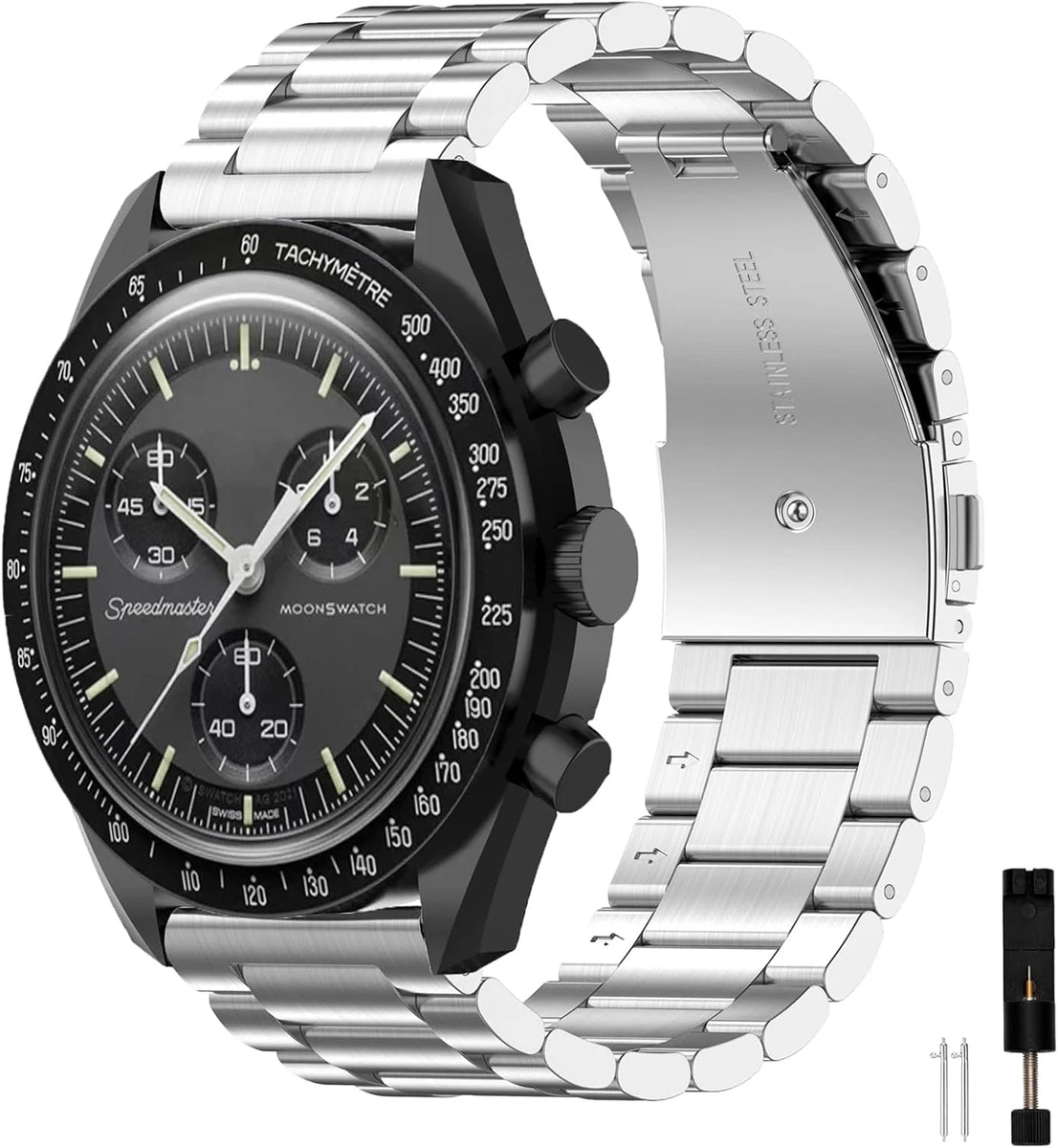 Cinturino per orologio in acciaio inossidabile con estremà curva 18mm