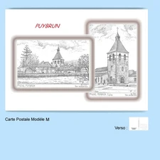 CP M 46145-146 POSTCARD 2 DRAWINGS 46 PUYBRUN