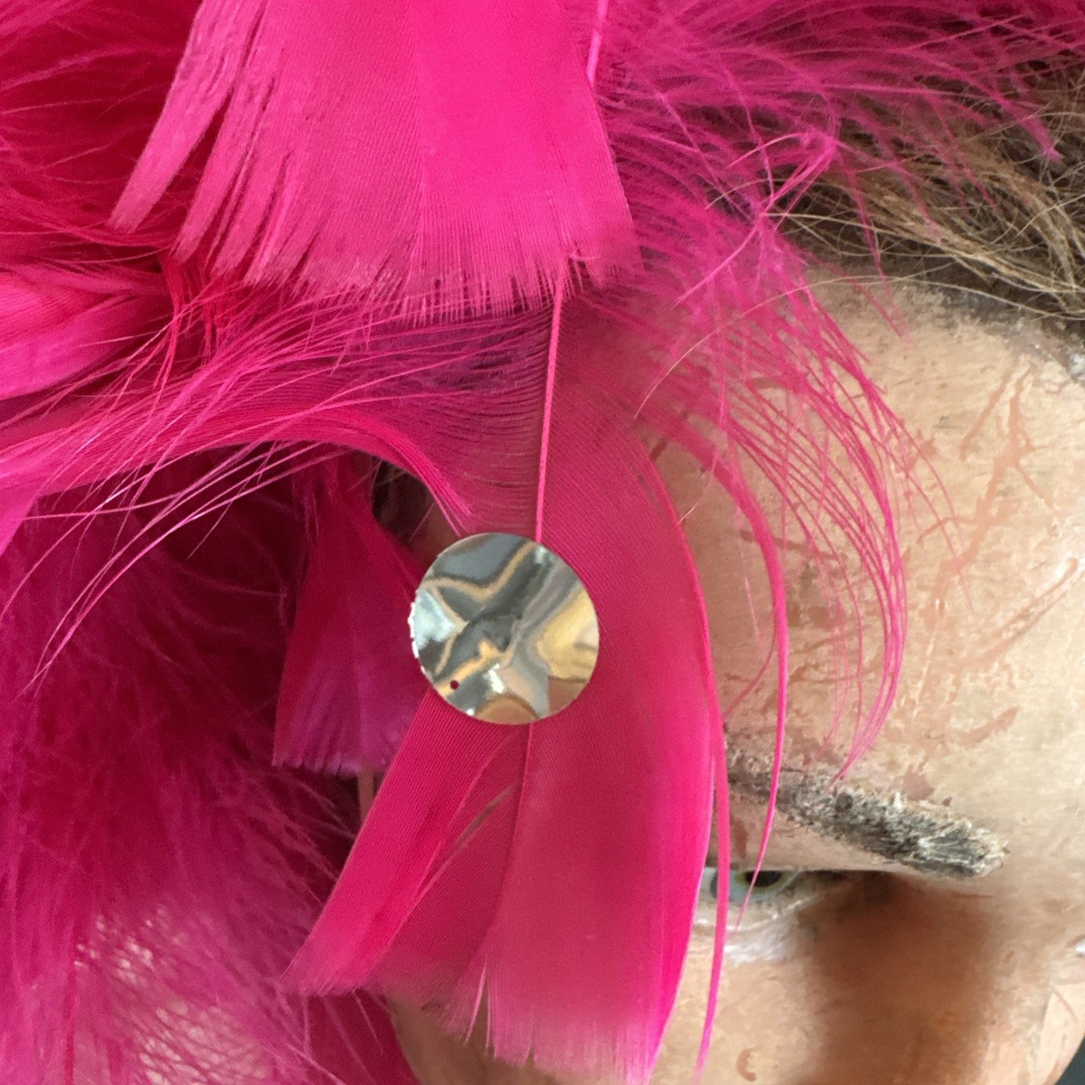Vintage 1950s 1960s Pink Feather Headpiece Headband Hat  display picture 2