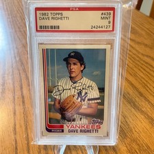 1982 TOPPS #439 DAVE RIGHETTI RC PSA 9 MINT ROOKIE CARD. rookie card picture
