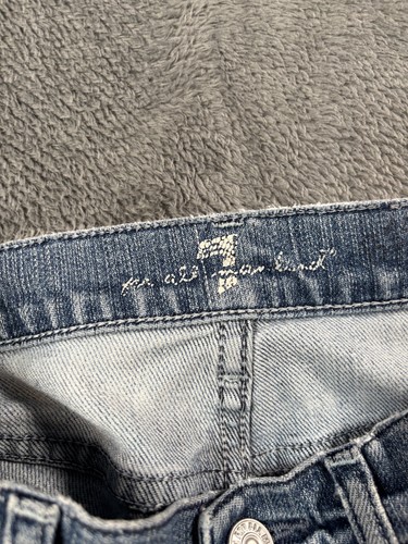 Pantalones de mezclilla 7 For All Mankind para hombre 30 calce relajado azul desgastado boho hechos en EE. UU. - Imagen 9 de 19