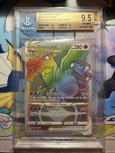 2022 Charizard VStar Brilliant Stars 174/172 Rainbow Rare BGS 9.5