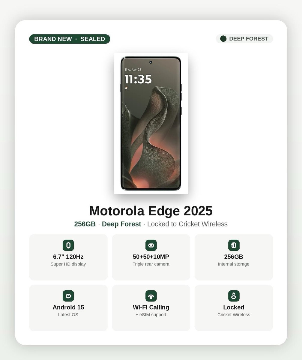 Motorola Moto Edge 2025 - 256GB (Cricket) - BRAND NEW SEALED | eBay