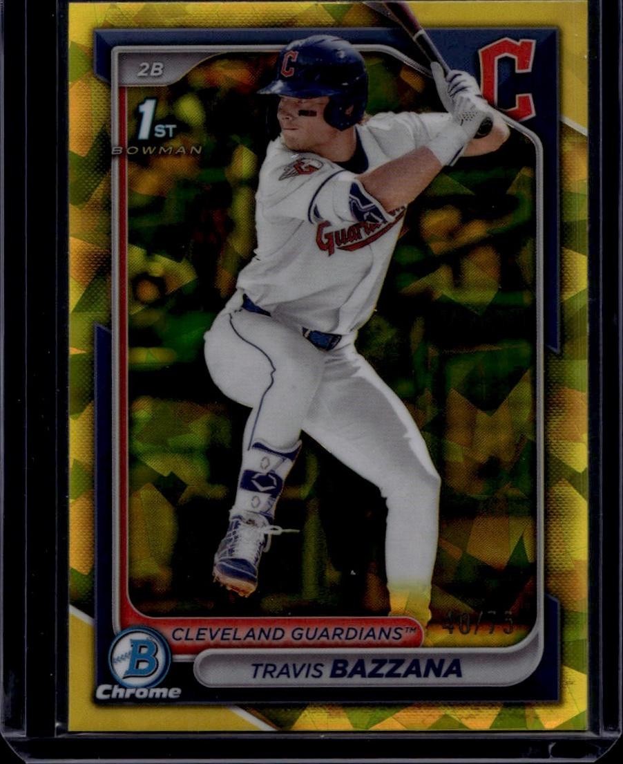 2024 Bowman Draft #BDC-1 Travis Bazzana Chrome Yellow Refractor #/75