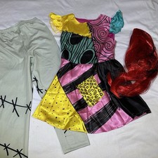 The Nightmare Before Christmas Sally Girls Costume Dress, Pants Wig 5-6 Yrs
