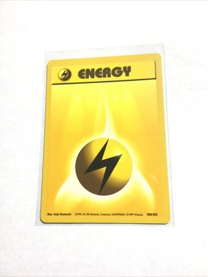 LIGHTNING ENERGY - 100/102 - Base Set - Pokemon Card - LP