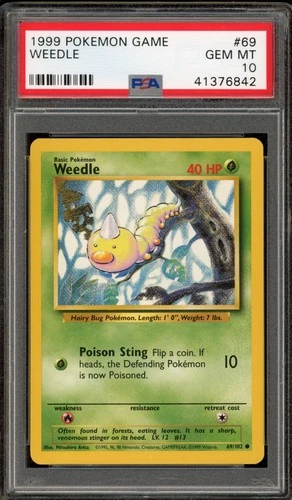 Pokemon Weedle Base Set Unlimited #69 PSA 10 Gem Mint