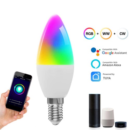 5W Remote Control Bulb Wifi LED Light Lamp for Alexa Google Home E14 Smart Life - Picture 5 of 10
