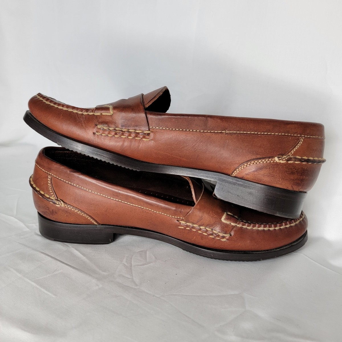 Cole Haan loafer size 10 M made in Brazil Mens Brown Leather‎ Cole Haan Mens Leather Loafers Dress Shoes Gold Buckle  main image 4