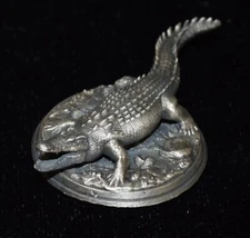 Hand Pour: Crocodile 1.52 Troy Oz .999 Pure Silver Figurine