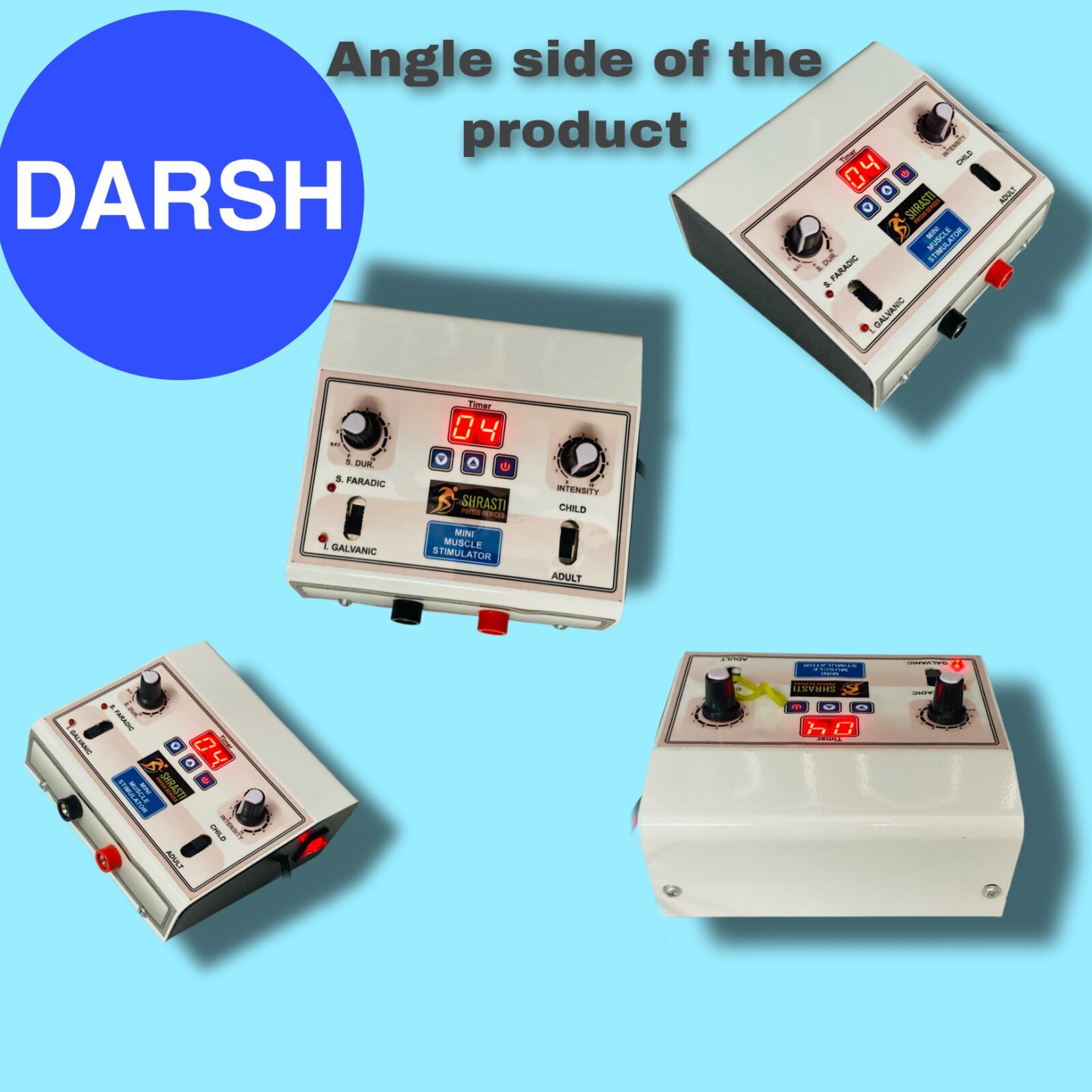 Electric Muscle Stimulator Portable Unit Physiotherapy Machine Free