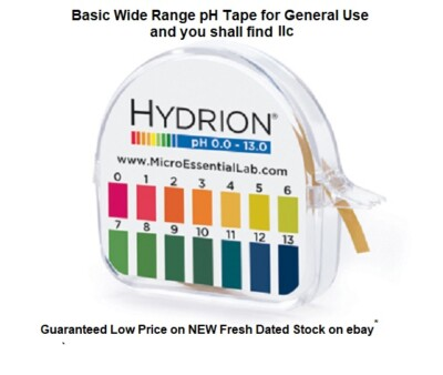 #ad HYDRION Lab USA pH Test Paper Tape Strips 15ft Roll 0 13 Wide Range # 93 EX 2028 $10.79