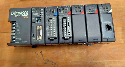 DIRECT LOGIC 205 MODEL D2-06B-1 PLC CONTROLLER WITH DL250-1 CPU AND I/O MODULES